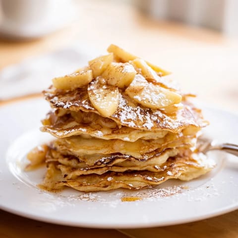 Fluffige Apfel Pfannkuchen goldbraun