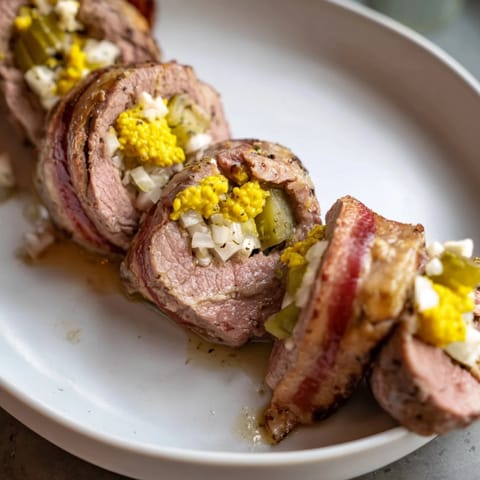 Tender Mini Rouladen, beautifully browned, ready to serve as a flavorful German appetizer.