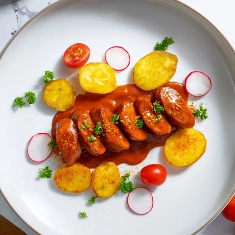 Currywurst mit Senfdips