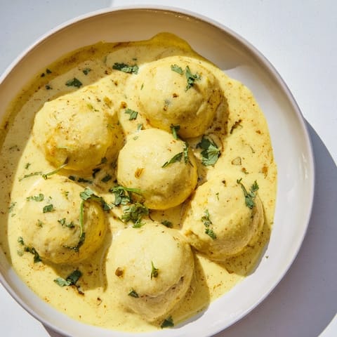 Fluffige Kartoffelknödel Curry