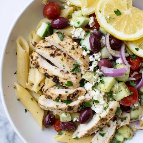 Griechische Huhn Pasta Bowl