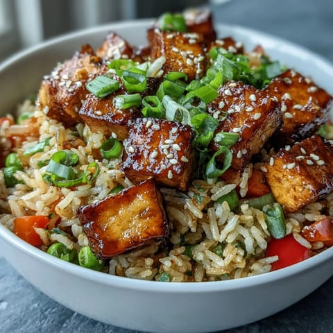 Knuspriges Sesam Tofu Reis