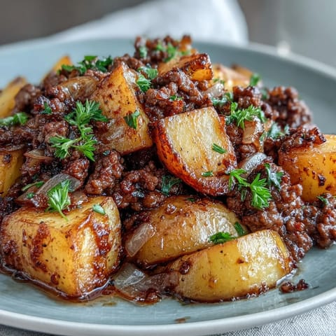 Eiweißreiches Hackfleisch mit Kartoffeln