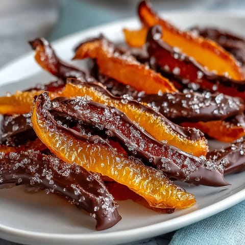 Orangenschalen in Schokolade