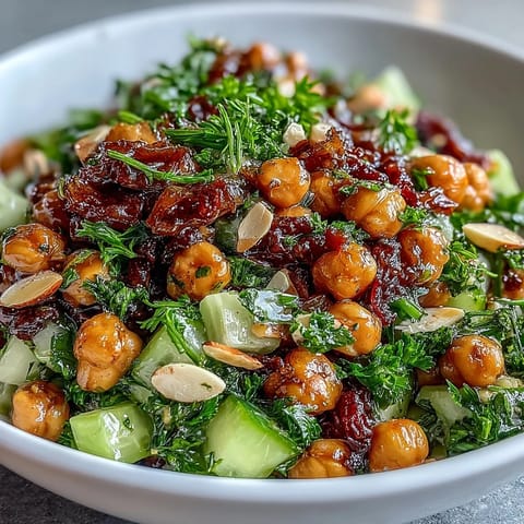 Knackiger Sellerie-Kichererbsensalat mit Dijon-Vinaigrette: Eine erfrischende, eiweißreiche Kombination aus knackigem Sellerie, cremigen Kichererbsen und einem würzigen Dijon-Dressing.