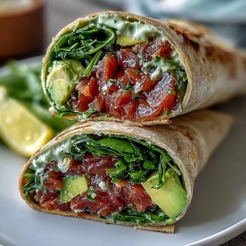 Gesunde Avocado Thunfisch Wraps