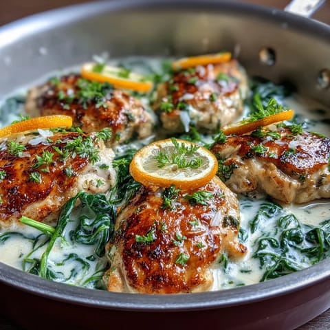One-Pot Lemon Orzo mit Hühnchen und Spinat: cremige Pasta in einem Topf mit zitroniger Frische.