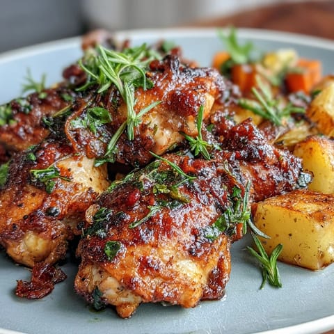 Herb mariniertes Huhn mit Gemüse