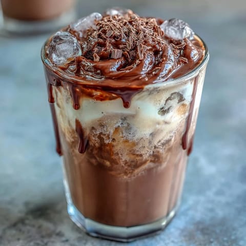 2. Verführerischer Cold-Brew-Kaffee mit hausgemachter Schokoladencreme, perfekt für einen erfrischenden Genuss.
