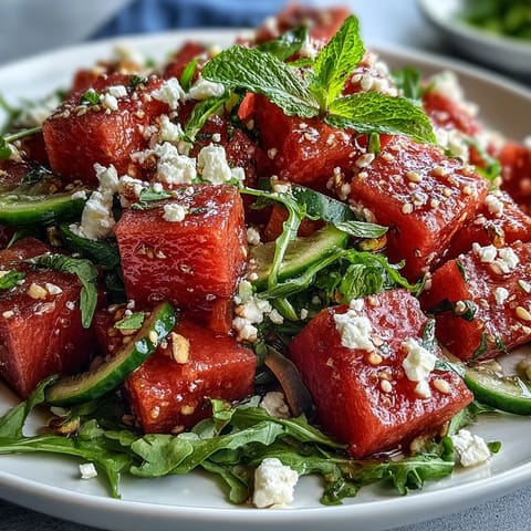 Wassermelone Rucola Feta Salat