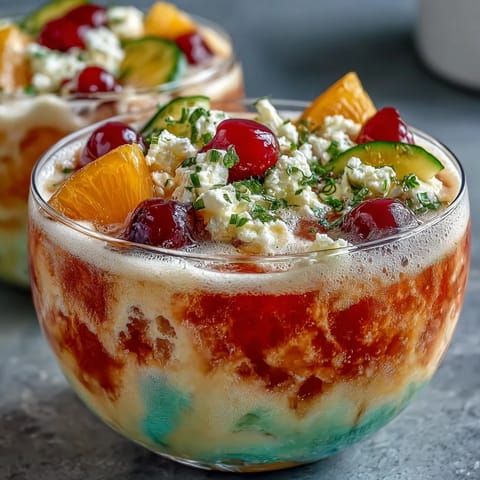 Festlicher Punsch-Bowle mit Sherbet und Sprite für die Abschlussparty