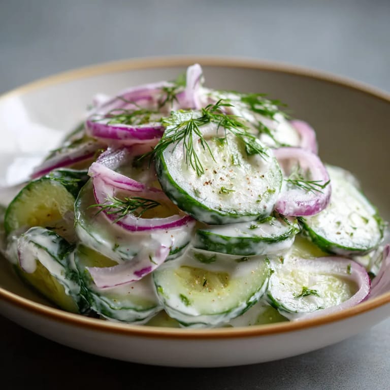 Ein Glas mit einer Salat aus Zucchini und Dill.
