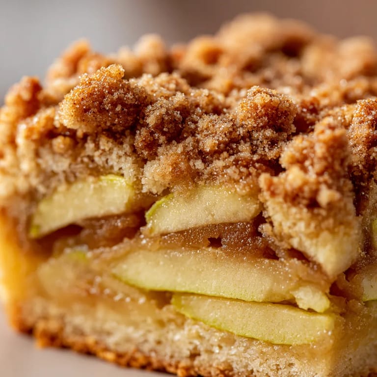 Ein Streuselkuchen mit Zimt und Apfel.