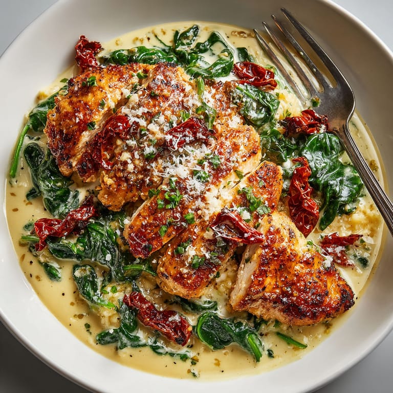 A plate of food with chicken and greens.