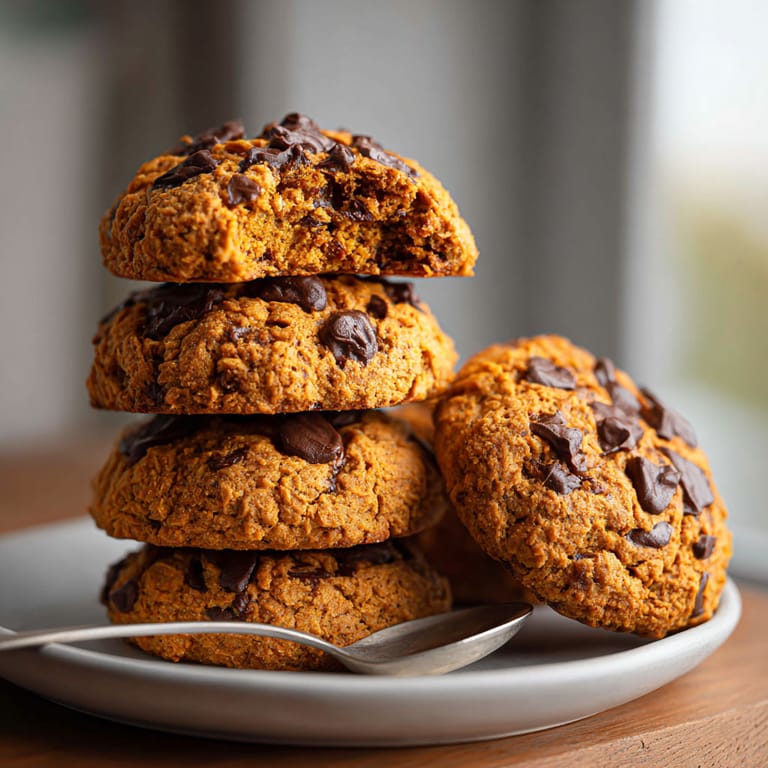 A stack of chocolate chip cookies.