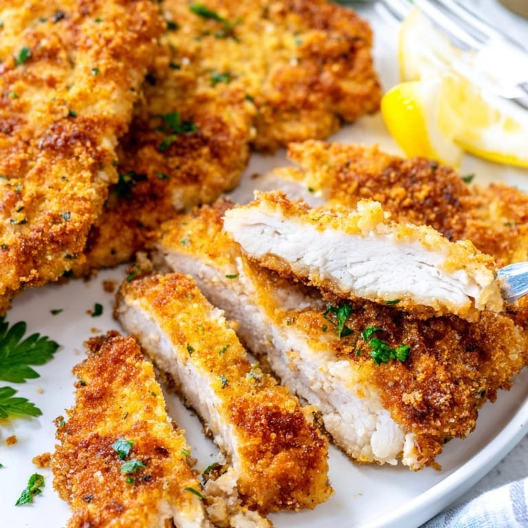 Selbstgemachte Chicken Schnitzel Tenders: au&szlig;en kross, innen zart, perfekt f&uuml;r Kinder!
