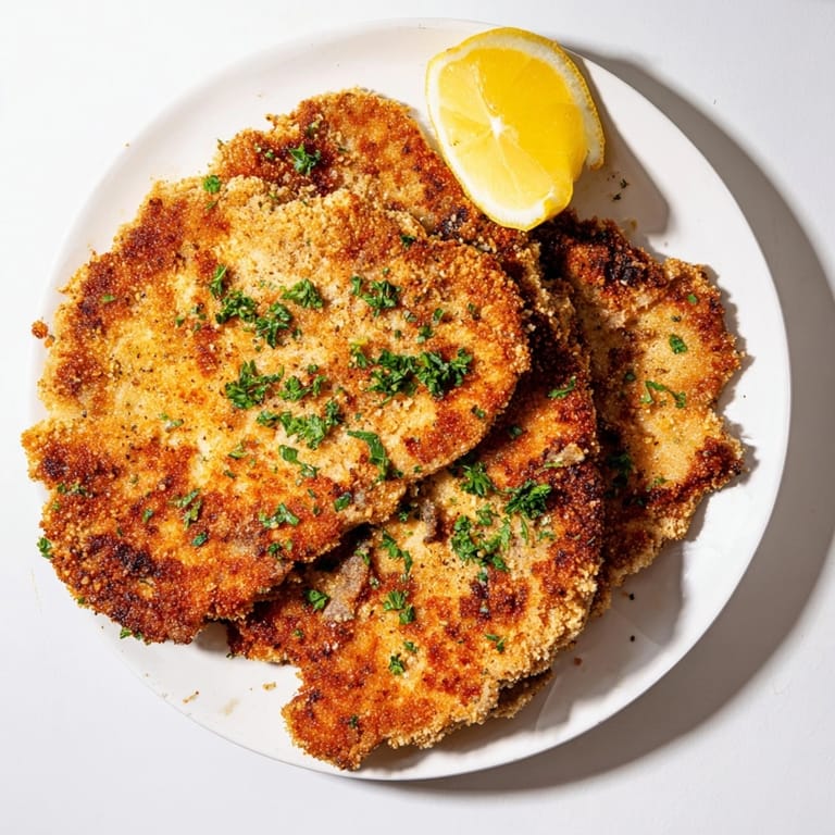 Pflanzliches Schnitzel Rezept: Genießen Sie diese vegane, proteinreiche Mahlzeit mit Kartoffelsalat oder Salat.