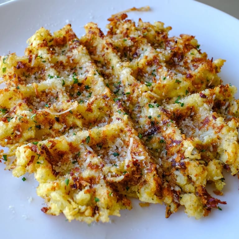 Golden Broccoli Schnitzel waffles stacked on a plate, perfect for brunch enjoyment.