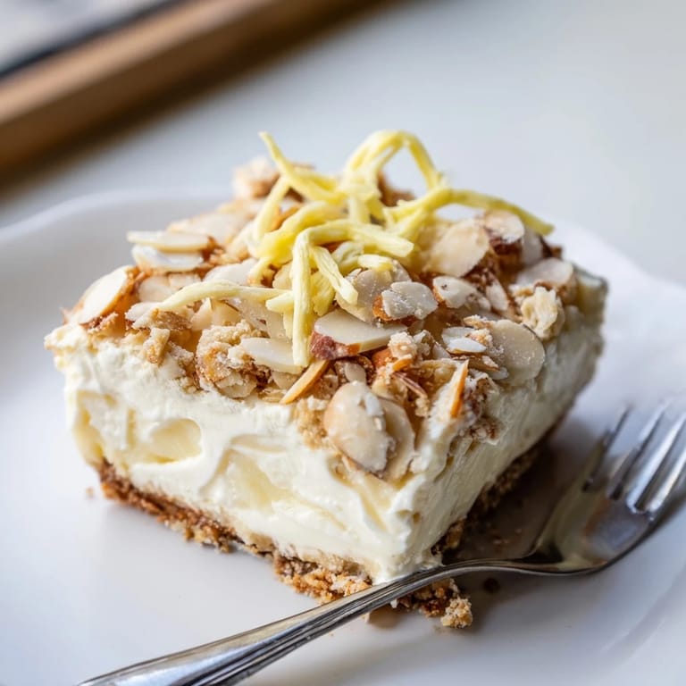 Leckerer Pickled Ginger Streusel Cheesecake, perfekt serviert mit extra pickled ginger für mehr Würze.