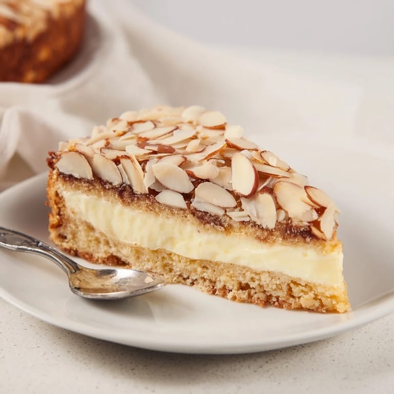 Chewy Chaos Bienenstich Cookie Cake with creamy vanilla filling and crunchy topping.