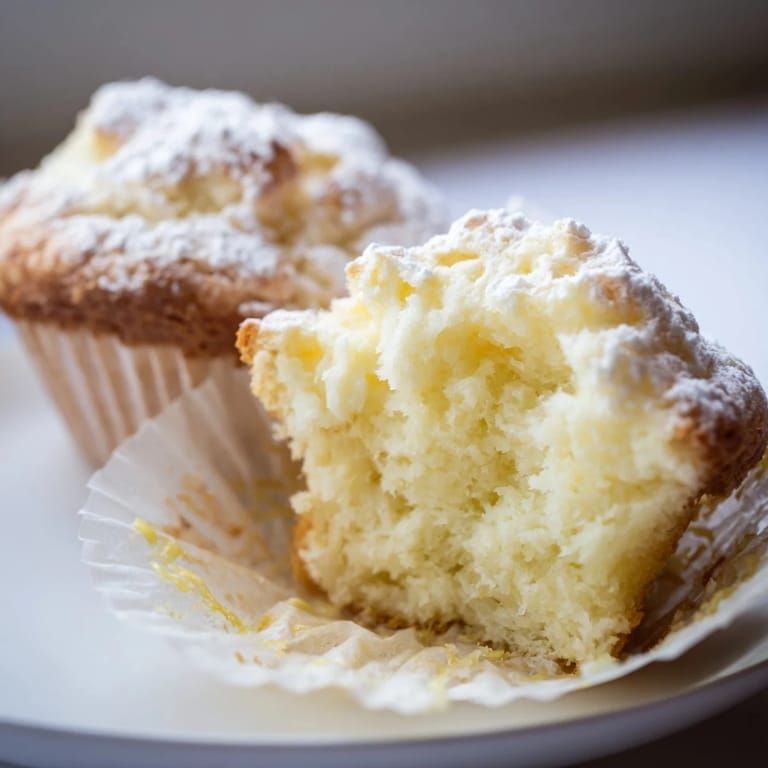 Luftige Quarkmuffins, serviert warm, umgeben von einem Zitrusduft.