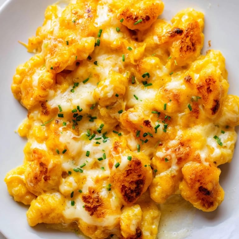 Herzhafte Käse Spaetzle Pfanne, überbacken und goldbraun, perfekt für Gemütlichkeit.