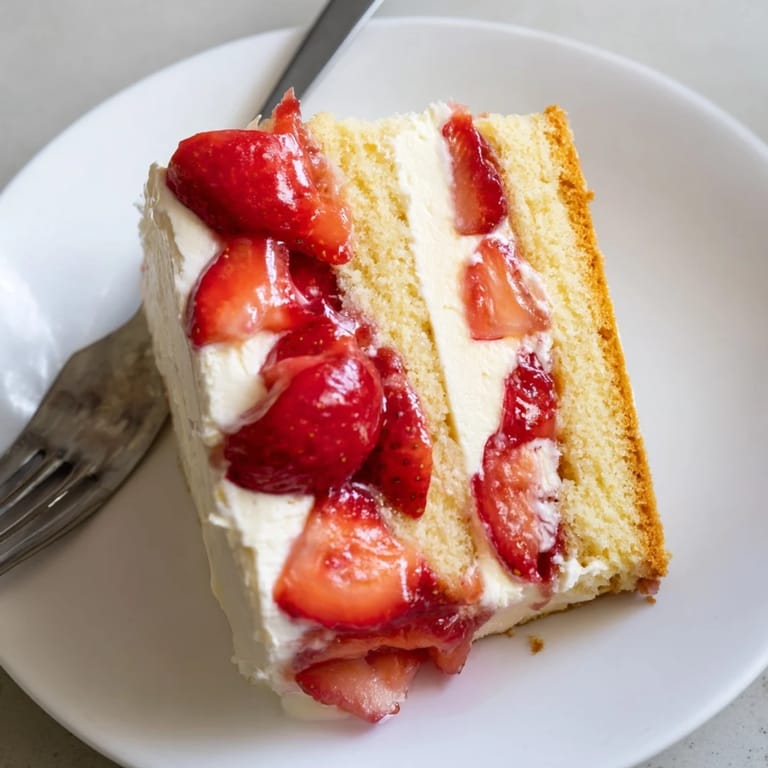 Saftige Erdbeeren gekrönt von glänzender Glasur auf köstlichem Erdbeertorte-Dessert.  