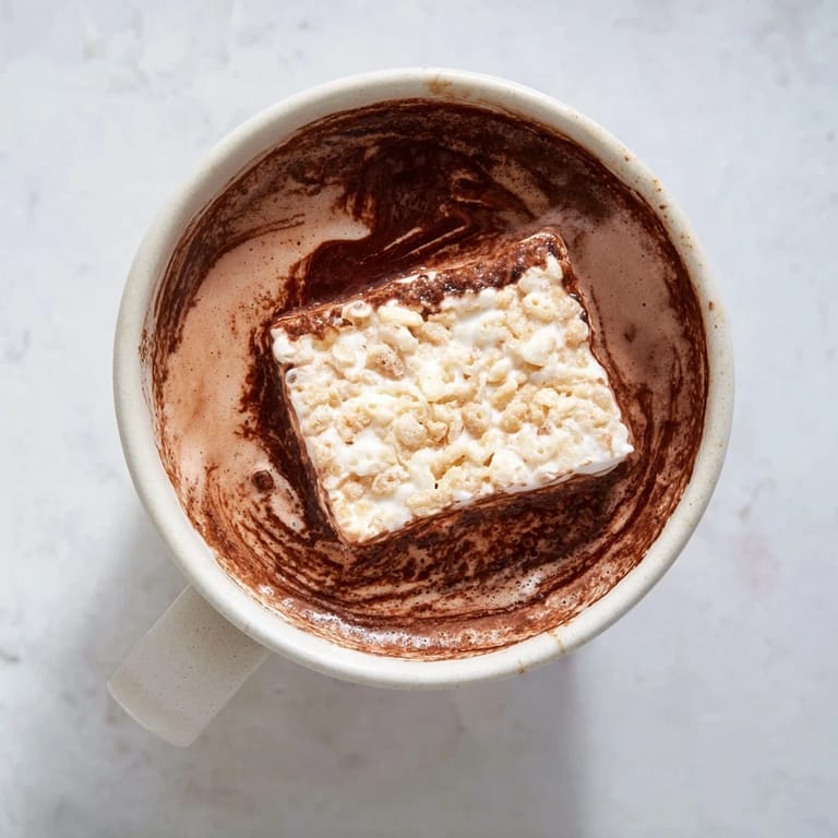 Der reiche, dekadente Hot Chocolate mit einem klebrigen Marshmallow-Riegel, serviert heiß und einladend.
