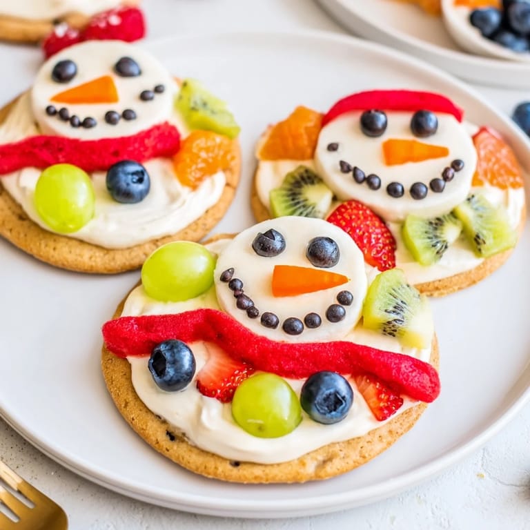 Imagine this: A delicious Melting Snowman Fruit Pizza with frosting, fruit, and melting snowman faces.