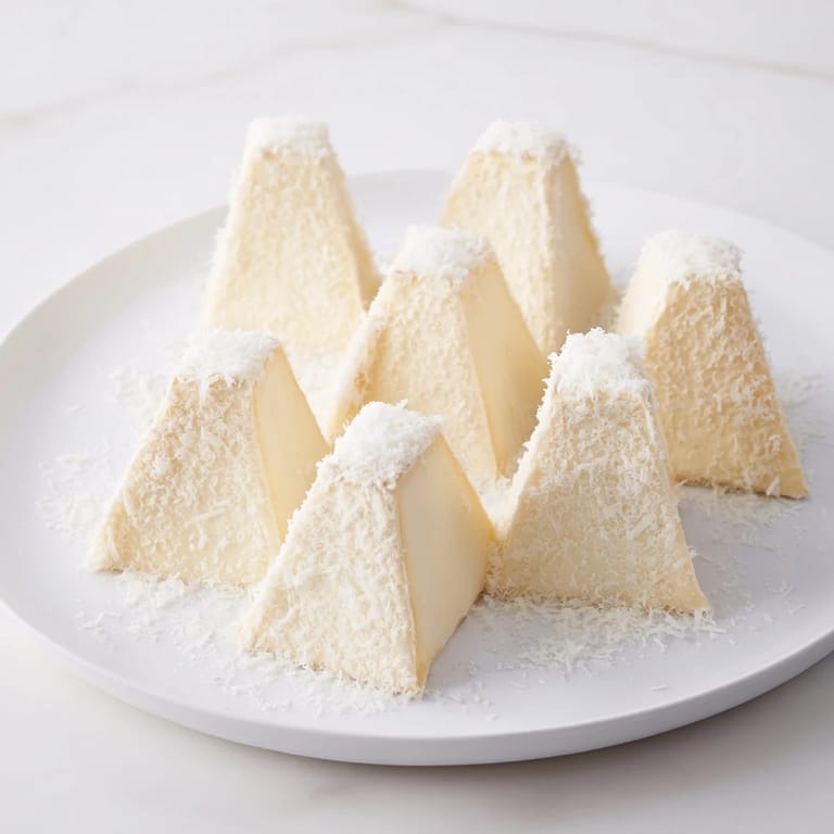 Creamy Brie wedges form The Snowcapped Range, a beautiful appetizer with Parmesan "snow."