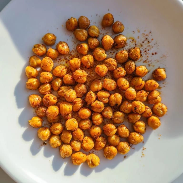 A bowl of delicious crispy chickpea snack, featuring a vegan and gluten-free snack recipe.