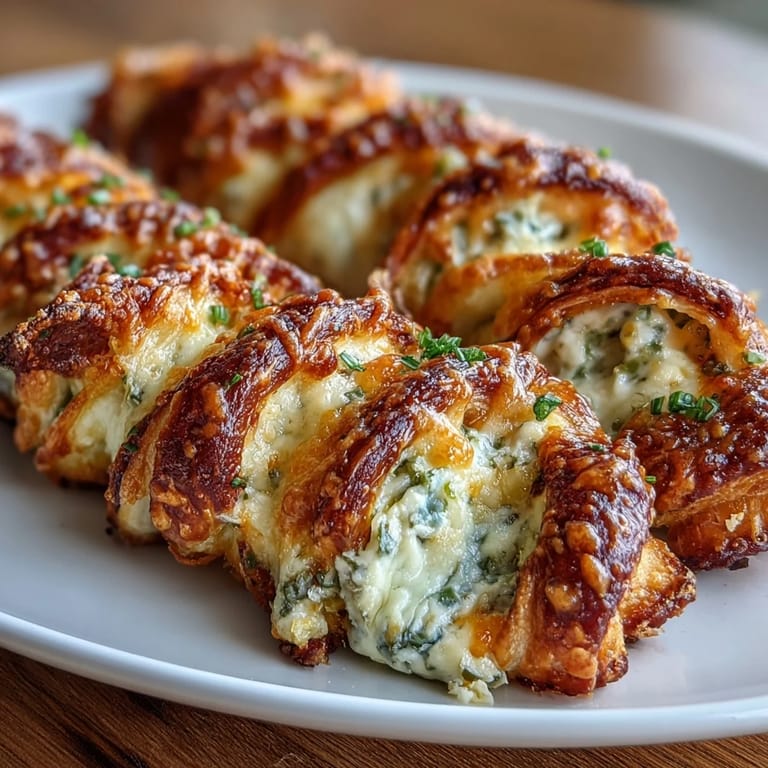 Frisch gebackene Jalapeño Popper Twists mit goldbraunem, blättrigem Teig und einer schmelzenden Füllung aus Cream Cheese und Cheddar, perfekt fürs Buffet.