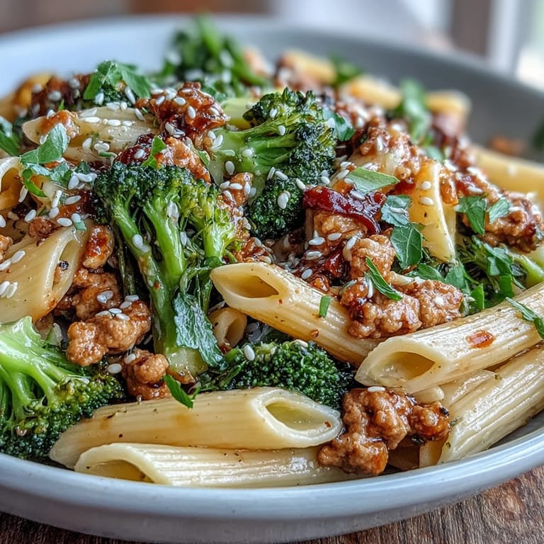 Gesüßt mit Honig und scharfem Sriracha: Diese Sweet & Spicy Turkey Broccoli Pasta dampft frisch aus der Pfanne.
