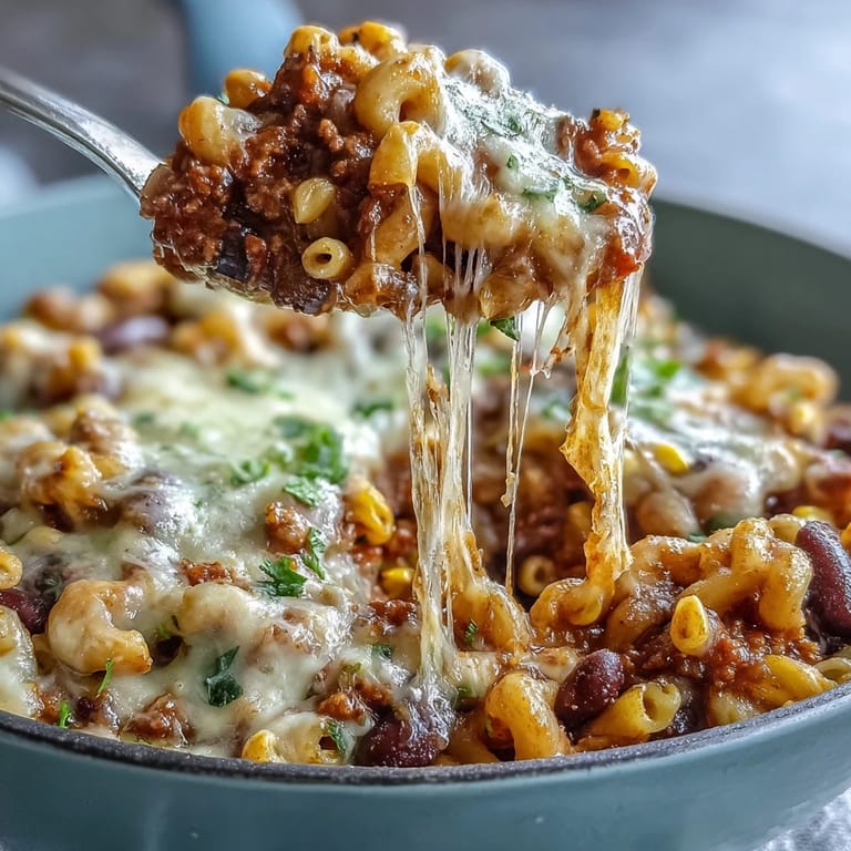 A bowl of One-Pot Tex-Mex Chili Mac with Corn, sour cream, and tortilla chips for a hearty meal.