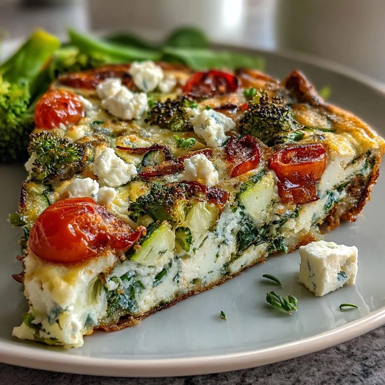 Freshly baked High-Volume Veggie-Packed Egg White Frittata garnished with parsley, served with a light side salad.