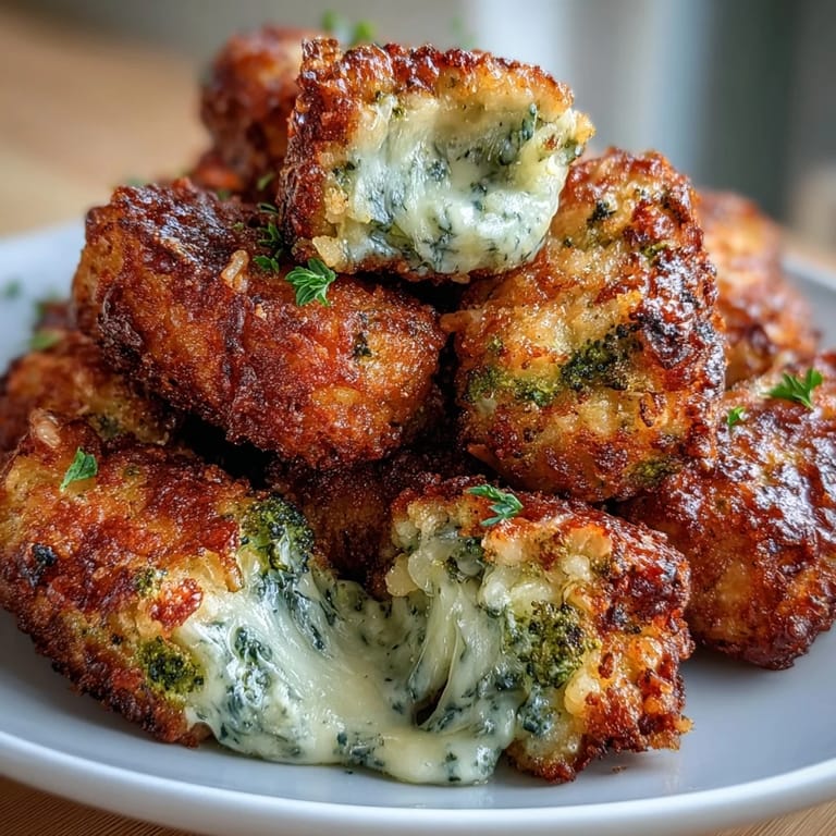 Air Fryer Brokkoli-Tots mit geschmolzenem Cheddar, goldbraun gebacken und bei jedem Bissen herrlich käsig.