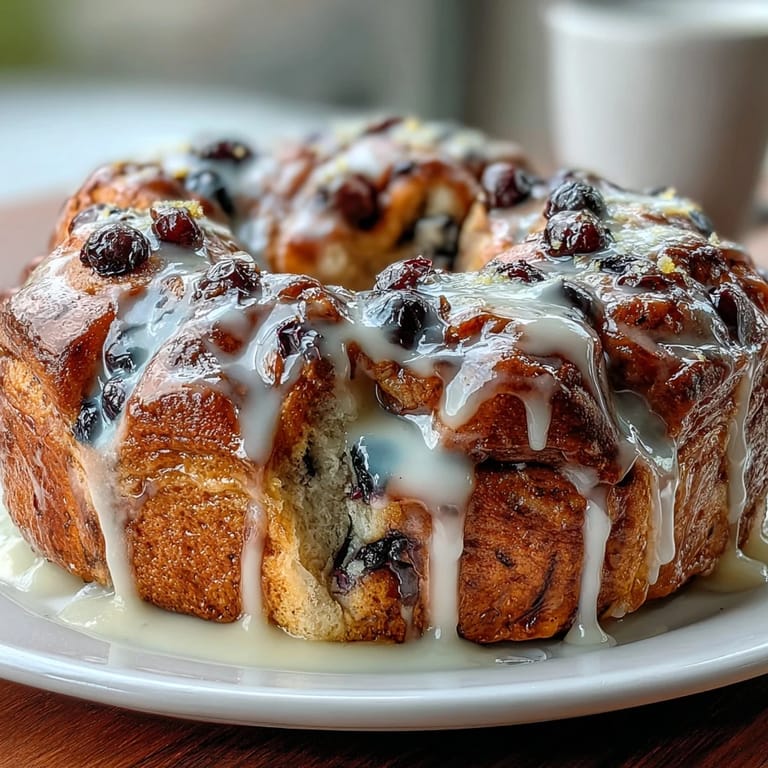 3. Aromatisches Zitronen-Heidelbeer-Sauerteigbrot mit klebriger Glasur und fruchtiger Füllung