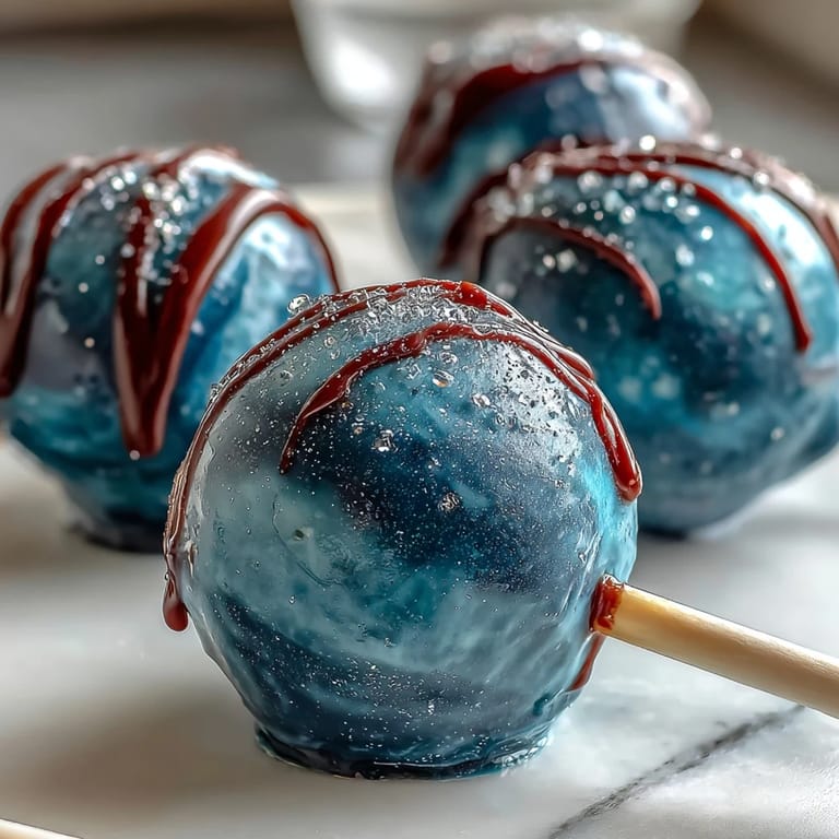 2. Verzaubernde Cake Pops im Pisces-Stil, mit wirbelnden Galaxie-Mustern und glitzernden Akzenten für ein magisches Geschmackserlebnis.