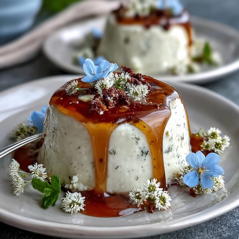 Köstliche italienische Panna Cotta mit Lavendel und Honig, perfekt für den Frühling.