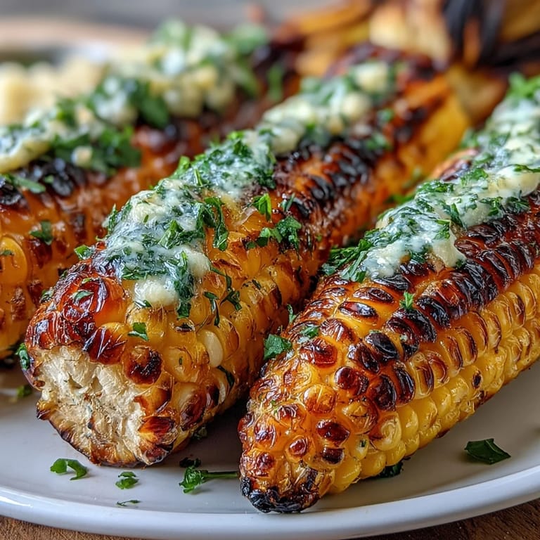 1. Frischer BBQ-Mais in Folie mit aromatischer Kräuterbutter – perfekt gegrillt und goldgelb.